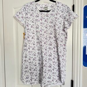 Vintage Y2K Classic Elements Coquette Bow Flannel Nightgown